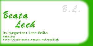 beata lech business card